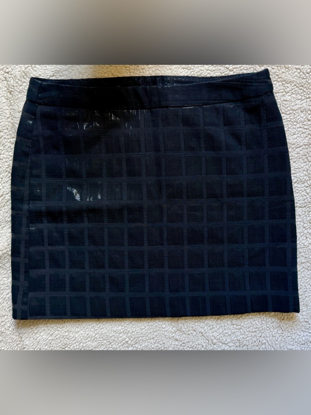 Gap Navy Jacquard Windowpane Mini Pencil Skirt Size 8 Lined